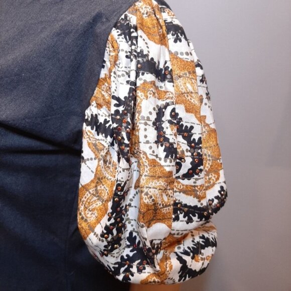 Idy Xotica African Designer Midi Dress Puff Sleeve Limited Edition Woodin Fabric - Picture 7 of 14